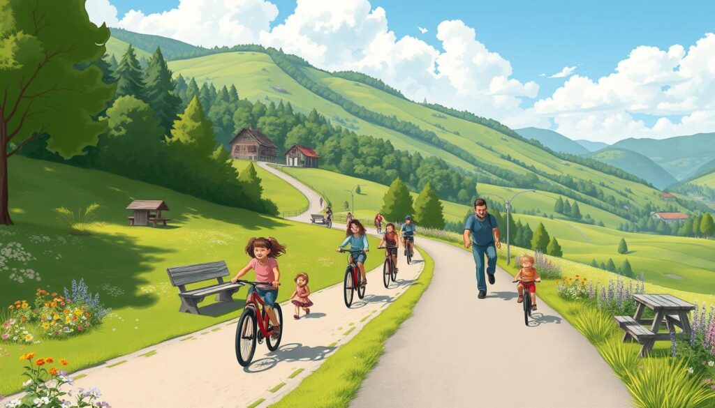 Familienfreundliche Radwege im Unterland