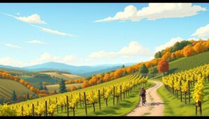 Radtour Weinberge Franken Landschaft