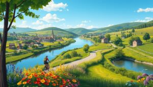 Weser Radweg Bummeltour Landschaft