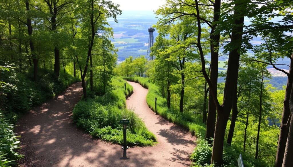 Kindelsbergpfad Wanderweg mit Aussichtsturm