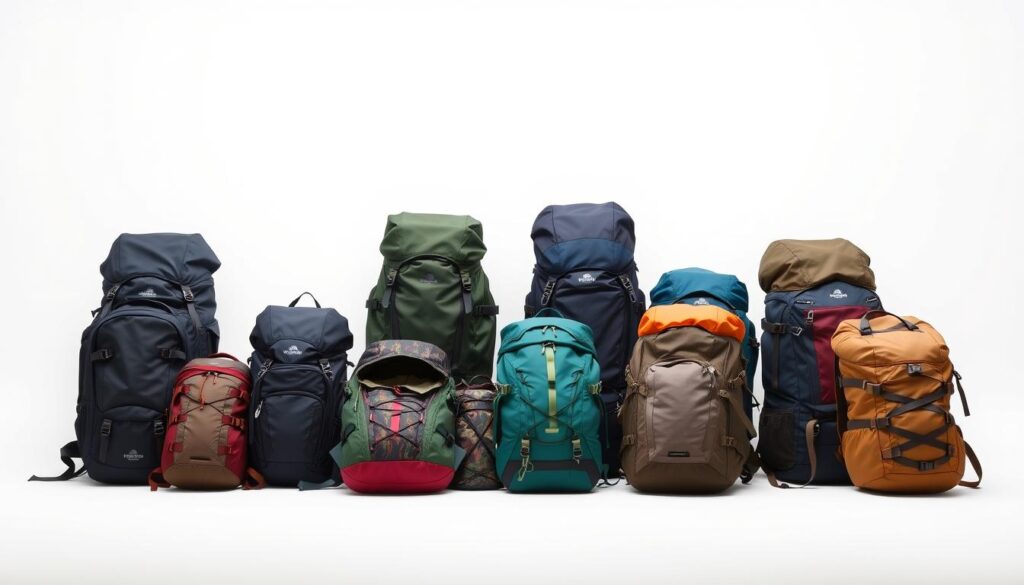 Verschiedene Rucksackgrößen für Wanderungen