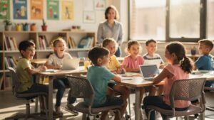 Kinder in einer internationalen Schule im Ausland